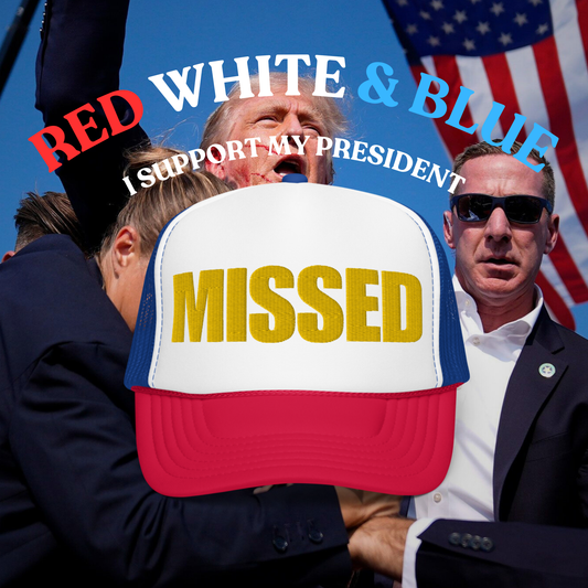 Red White & Blue MISSED Foam Trucker